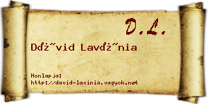 Dávid Lavínia névjegykártya